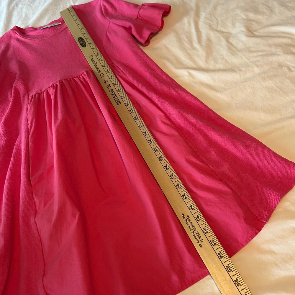 English Factory Pink Ruffle Sleeve Babydoll Dress Womens Medium - Picture 10 of 10